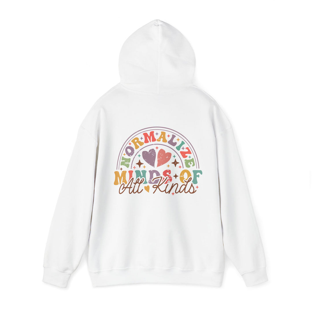 Adult Normalize  Minds of all Kinds Rainbow Front and Back Hoodie