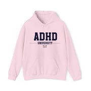 ADHD University Butterfly Symbol Navy Blue Text Hoodie