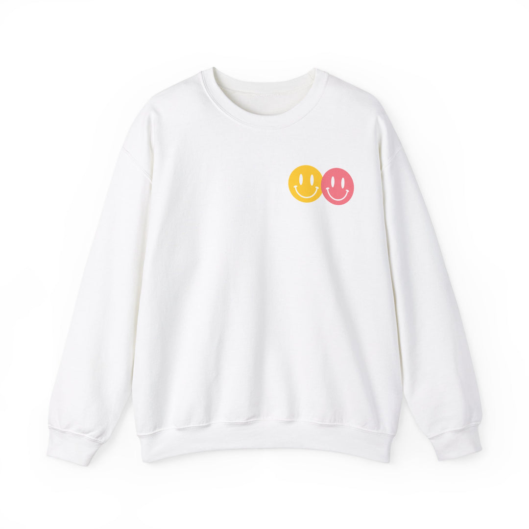 Adult Peace Love Equality Hope Inclusioin Smileys Front and Back Sweatshirt