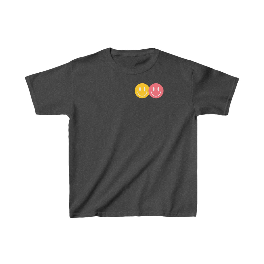 Kids Peace Love Equality Hope Inclusion Smileys Front and Back Tee