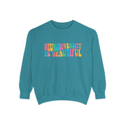 Comfort Colors Neurodiversity is Beautiful Groovy Sweatshirt