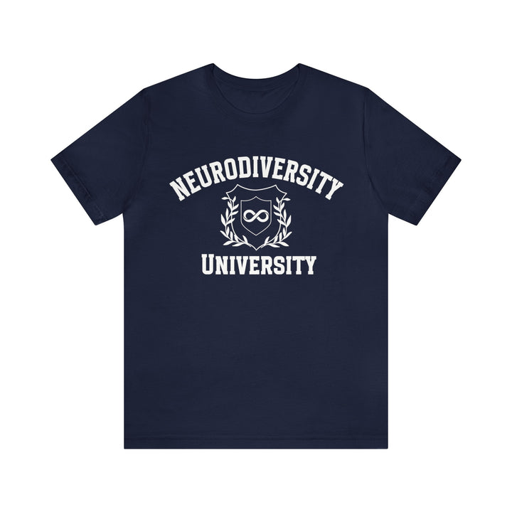 Adult Neurodiversity University Infinity Symbol White Text Tee