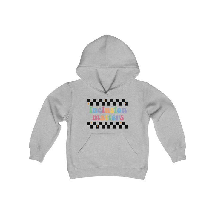 Kids Inclusion Matter Checkerboard Front and Back Hoodie Sweatshirt