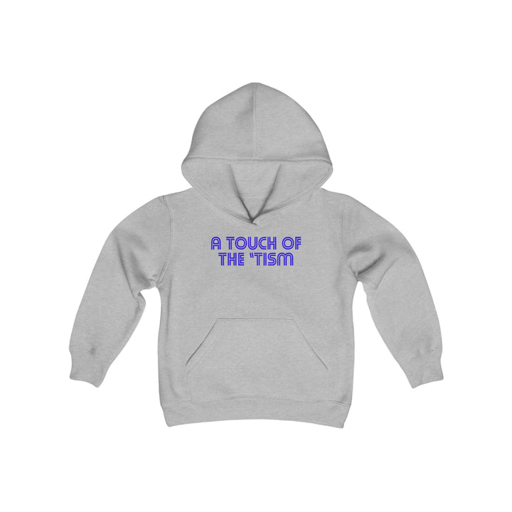 Kids Touch of the Tism Line Letters Blue Hoodie Sweatshirt