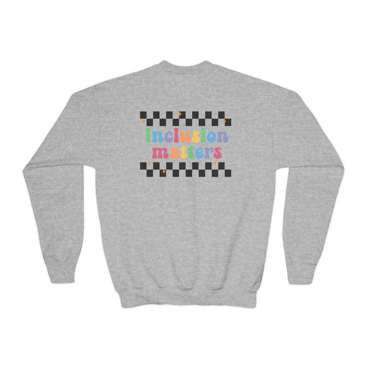 Kids Inclusion Matter Checkerboard Front and Back Sweatshirt