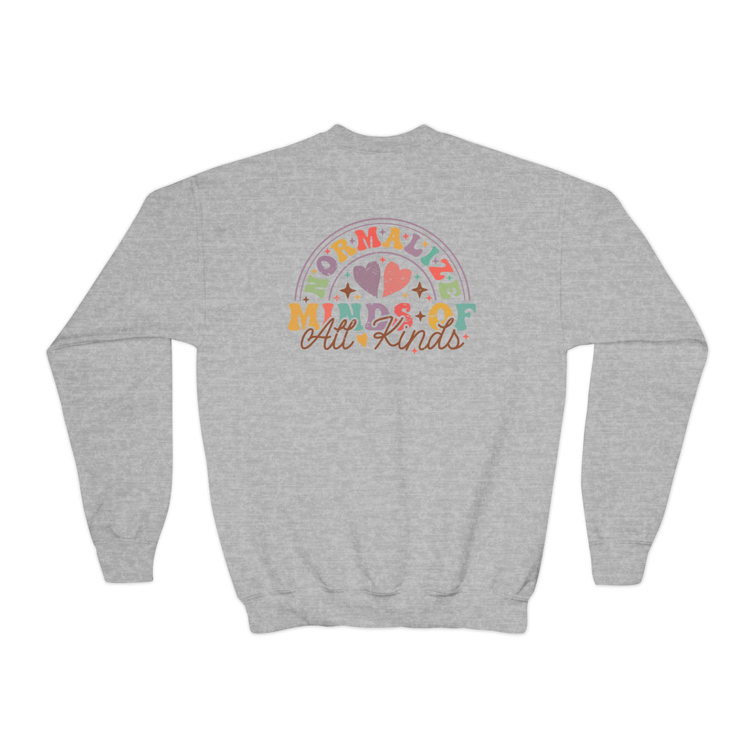 Kids Normalize  Minds of all Kinds Rainbow Front and Back Sweatshirt