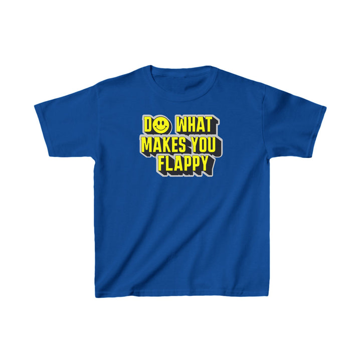 Kids Do What Makes You Flappy Yellow Letters Tee