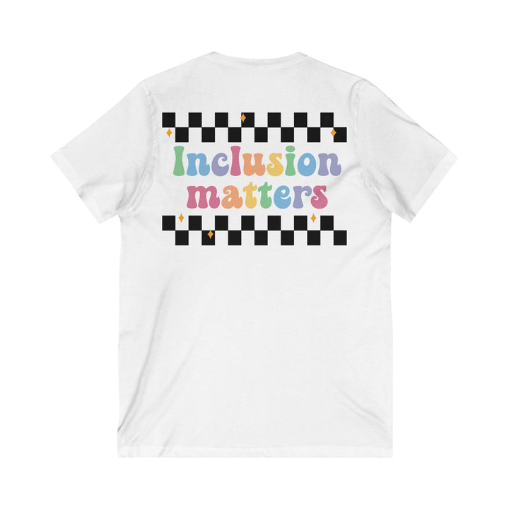 Adult Inclusion Matter Checkerboard Front and Back V-Neck Tee