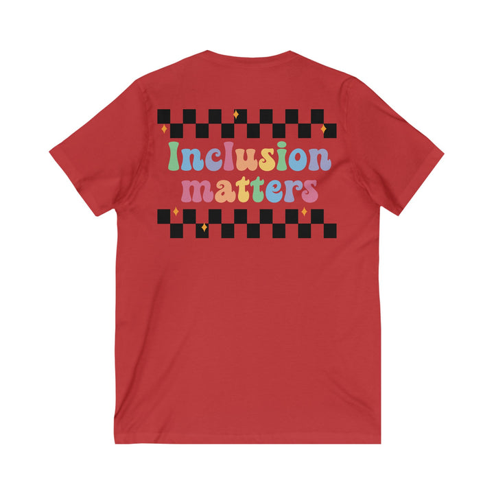 Adult Inclusion Matter Checkerboard Front and Back V-Neck Tee