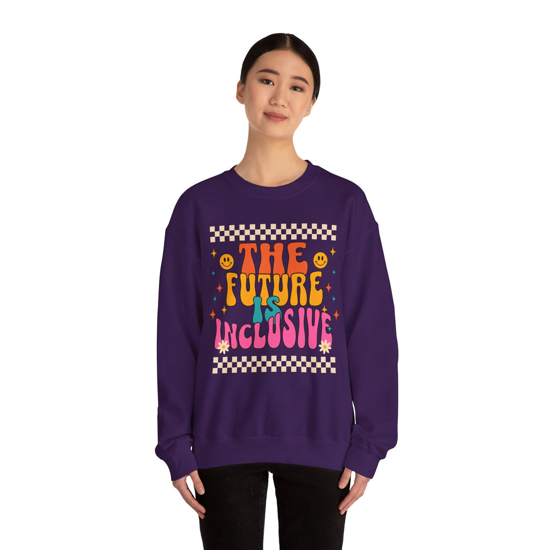 Adult Groovy The Future is Inclusive Sweatshirt