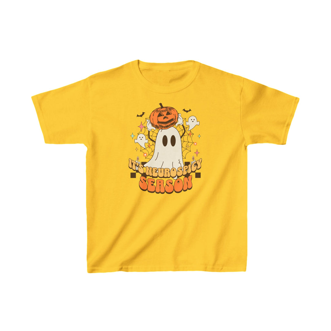 Kids Its Neurospicy Season Ghost and Pumpkin Tee