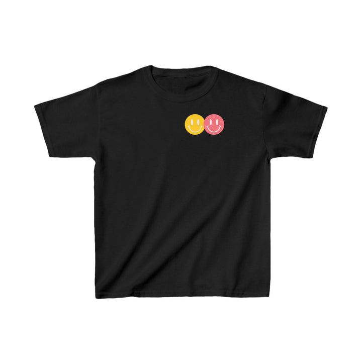 Kids Peace Love Equality Hope Inclusion Smileys Front and Back Tee