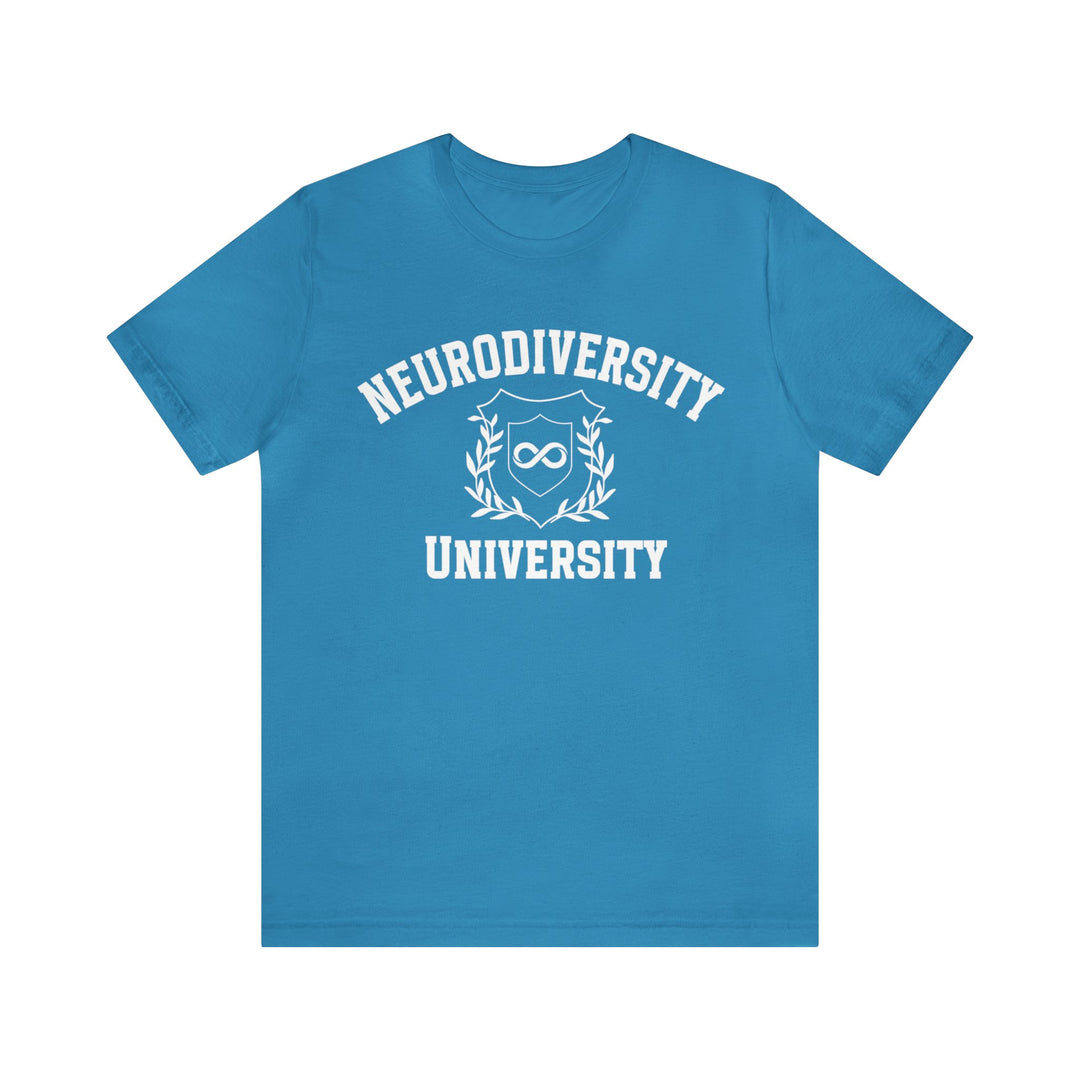 Adult Neurodiversity University Infinity Symbol White Text Tee