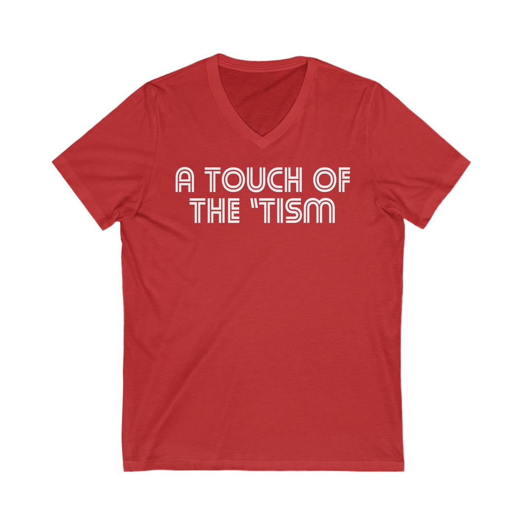 Adult Touch of the Tism Line Letters V-Neck Tee