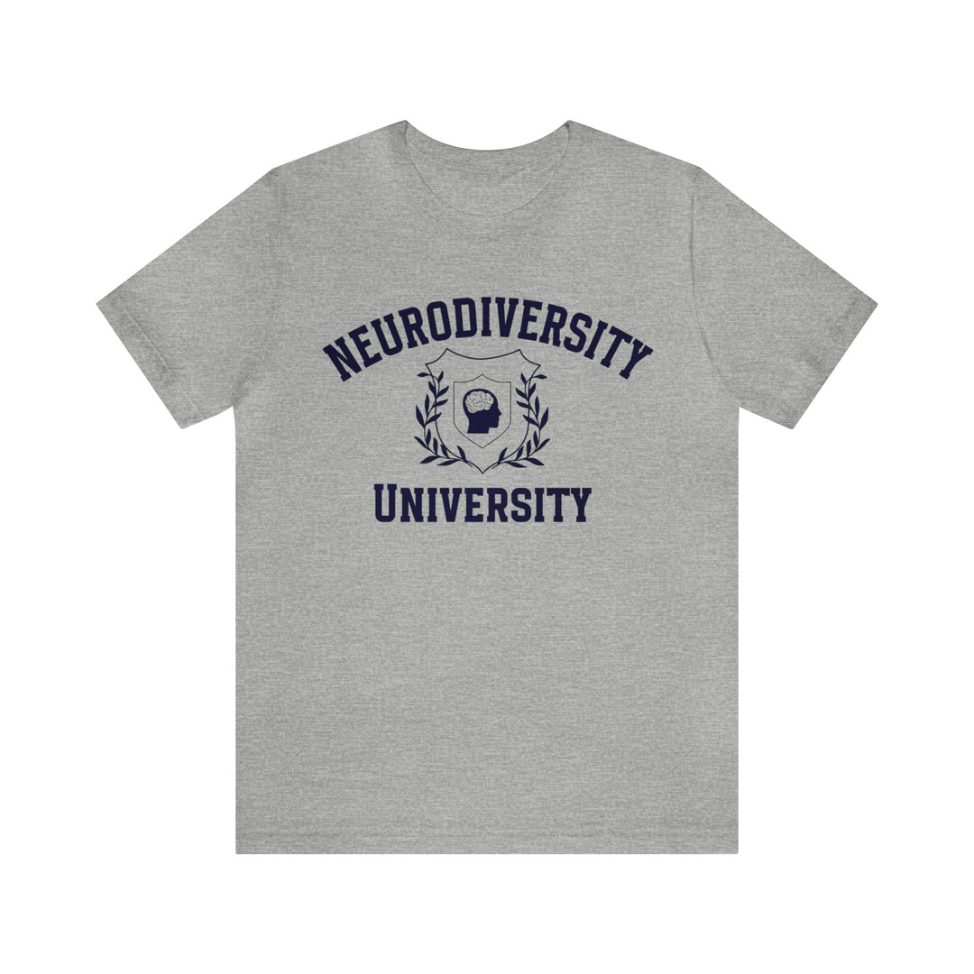 Adult Neurodiversity University Beautiful Mind Navy Blue Text Tee