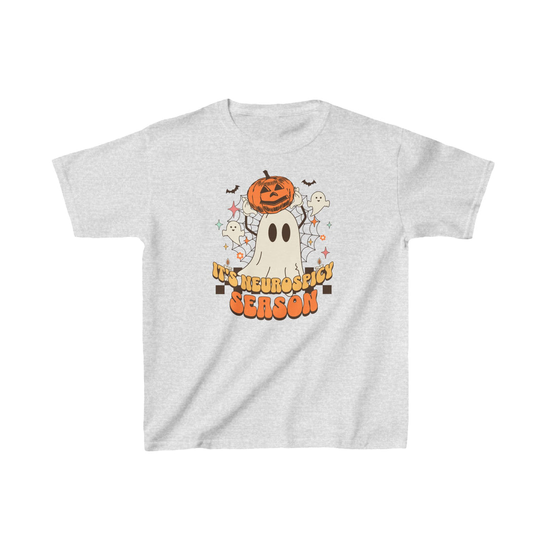 Kids Its Neurospicy Season Ghost and Pumpkin Tee