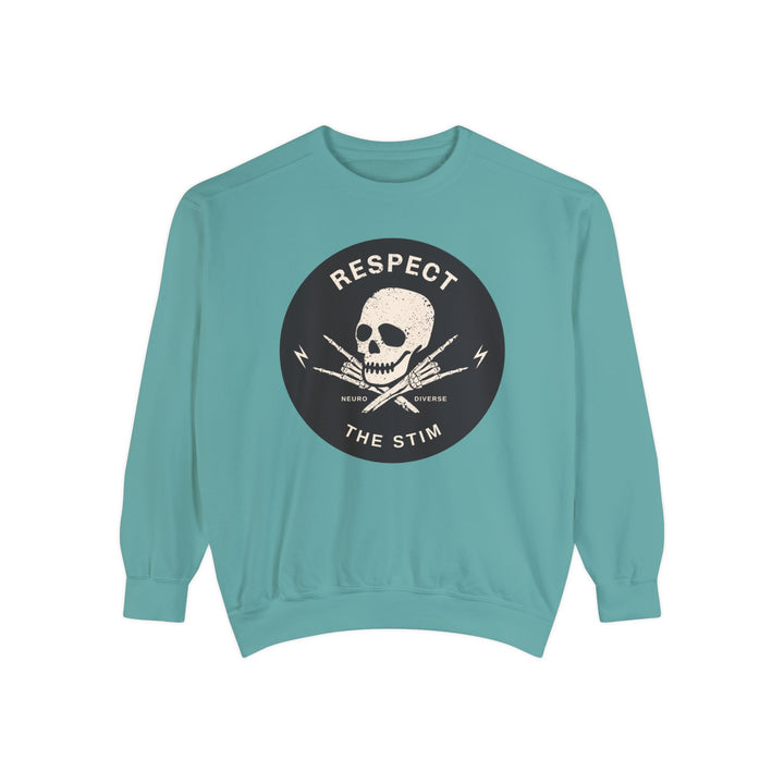 Adult Respect the Stim Skull Comfort Colors Sweatshirt