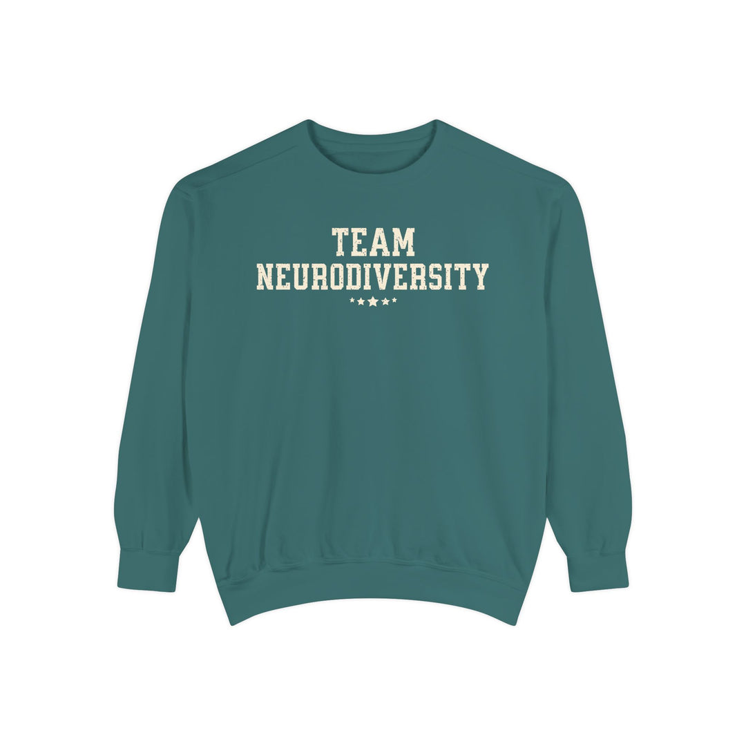 Adult Team Neurodiversity Distressed Comfort Colors Sweatshirt