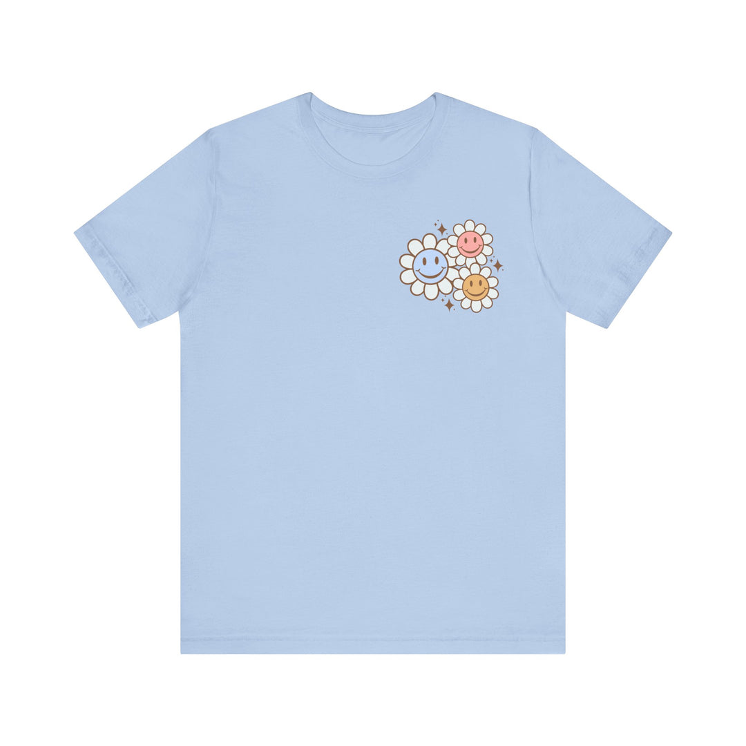 Adult Be Kind to Your Mind Smiling Daisy Front and Back Tee