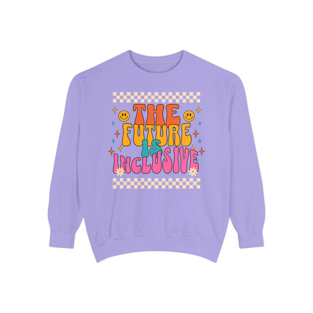 Adult Groovy The Future is Inclusive Comfort Colors Sweatshirt