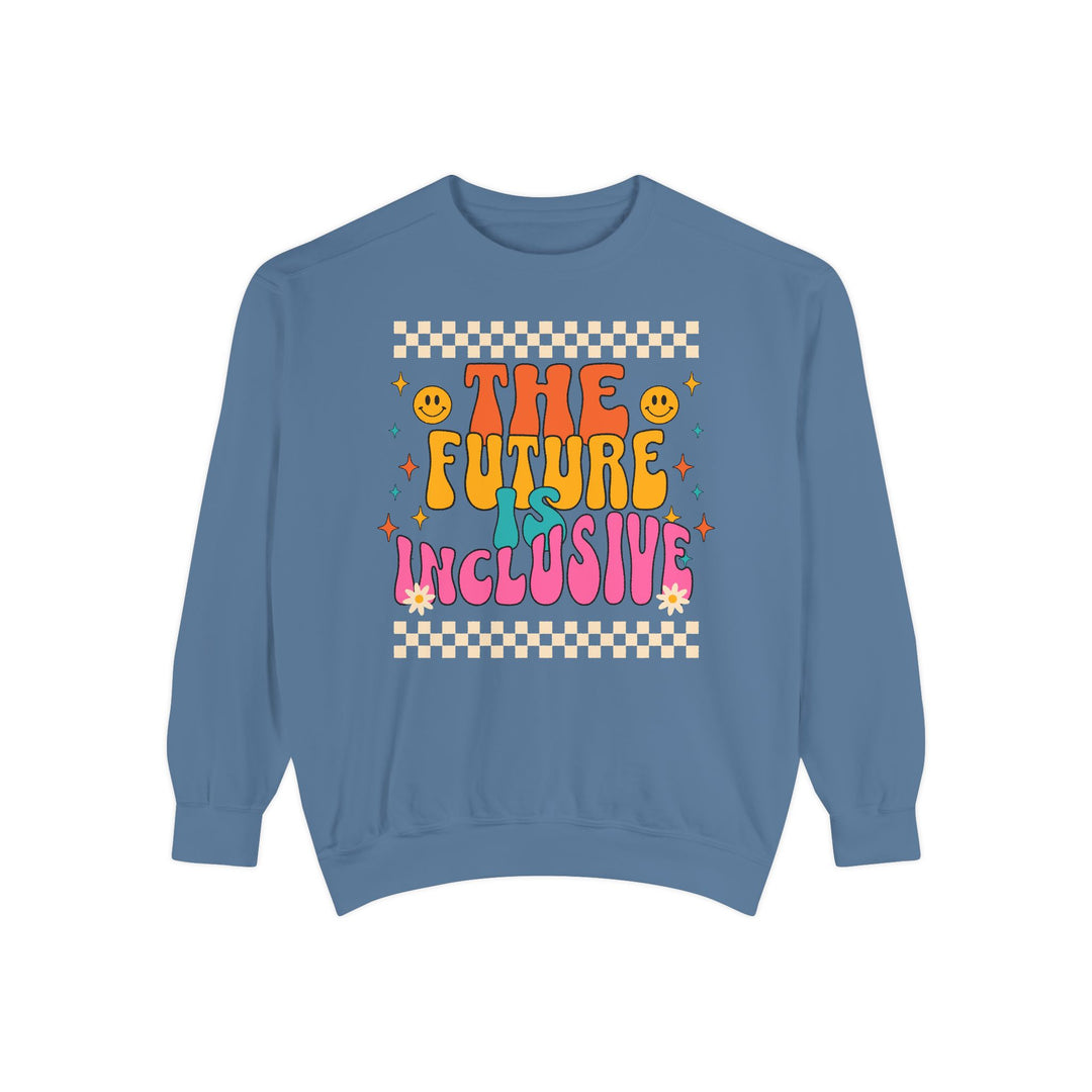 Adult Groovy The Future is Inclusive Comfort Colors Sweatshirt