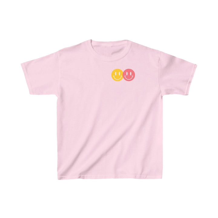 Kids Peace Love Equality Hope Inclusion Smileys Front and Back Tee