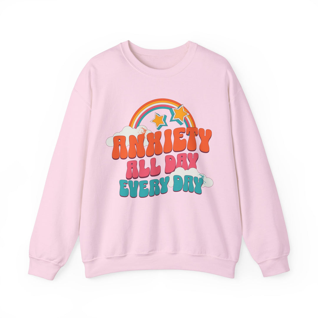 Adult Anxiety All Day Every Day Rainbow and Stars Sweatshirt