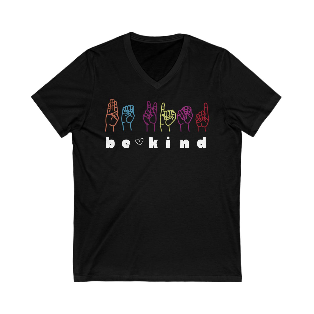 Adult Be Kind ASL V-Neck Tee