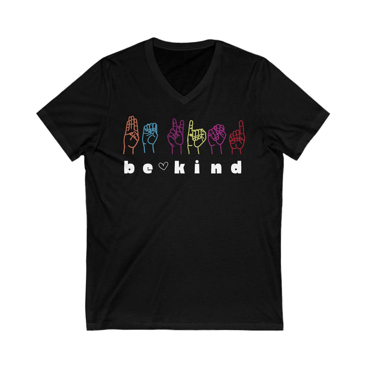 Adult Be Kind ASL V-Neck Tee