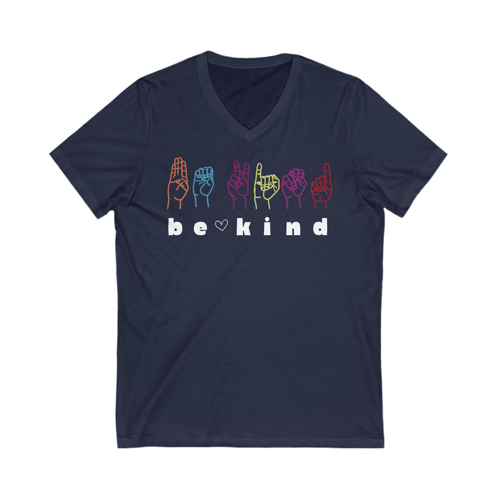 Adult Be Kind ASL V-Neck Tee