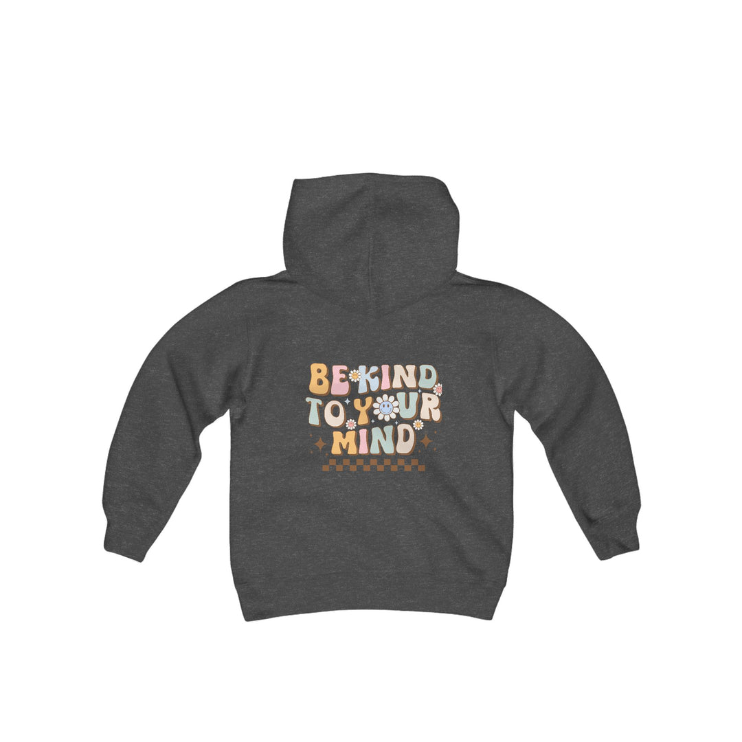 Kids Be Kind to Your Mind Smiling Daisy Front and Back Hoodie Sweatshirt