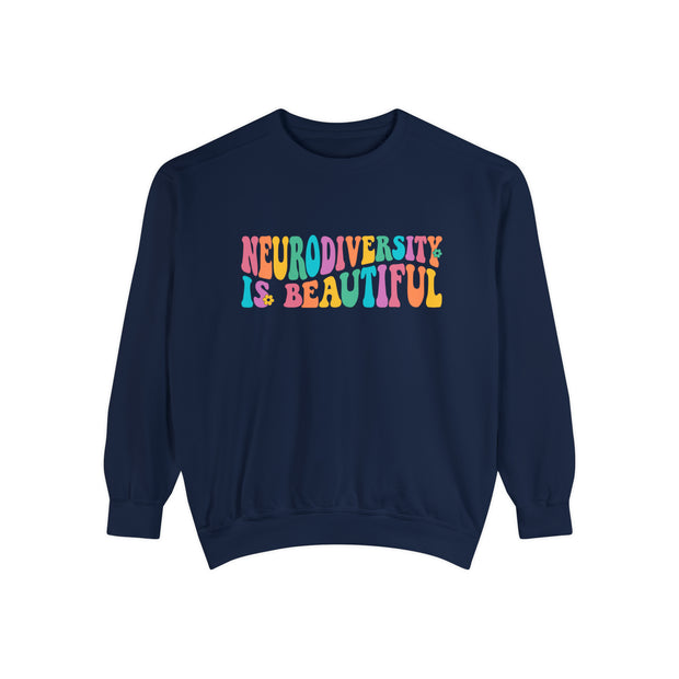 Comfort Colors Neurodiversity is Beautiful Groovy Sweatshirt