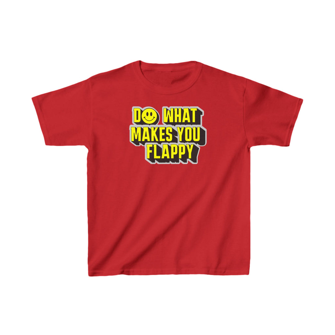 Kids Do What Makes You Flappy Yellow Letters Tee