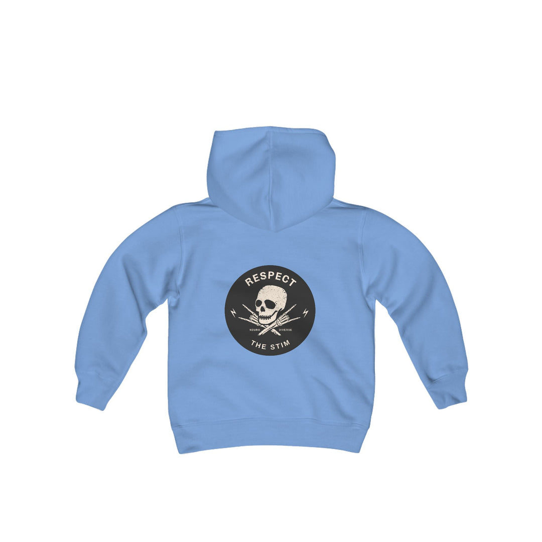 Kids Respect the Stim Skull Front and Back Hoodie Sweatshirt