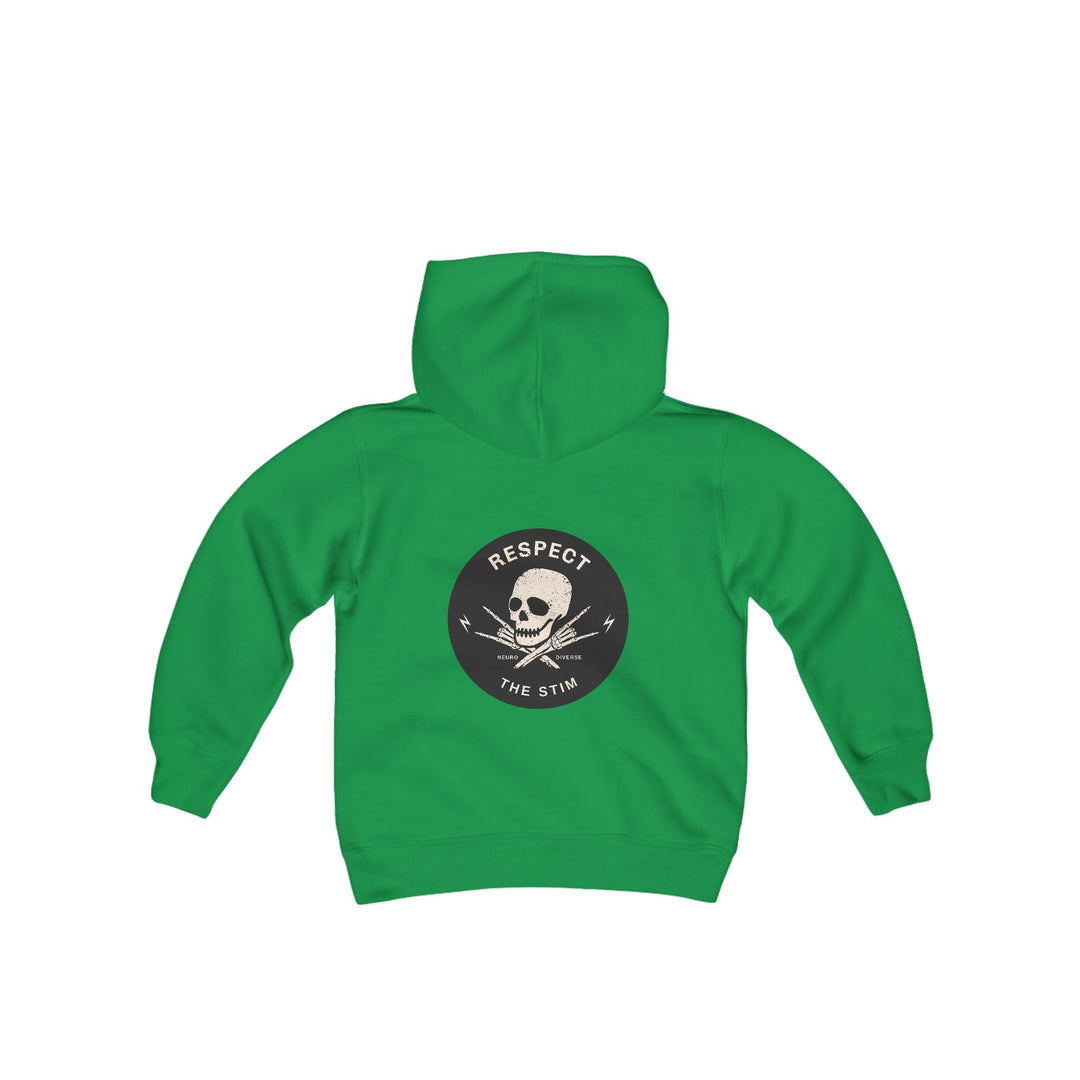 Kids Respect the Stim Skull Front and Back Hoodie Sweatshirt