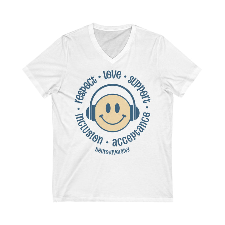 Adult Respect Love Support Inclusion Acceptance V-Neck Tee