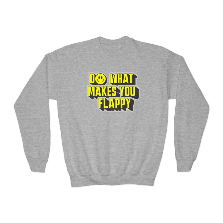 Kids Do What Makes You Flappy Yellow Letters Sweatshirt