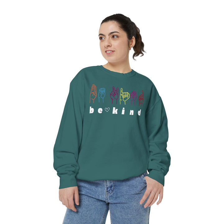 Adult Be Kind ASL Comfort Colors Sweatshirt