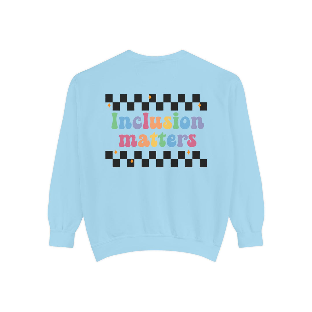 Adult Inclusion Matter Checkerboard Front and Back Comfort Colors Sweatshirt