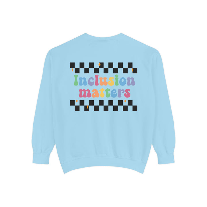 Adult Inclusion Matter Checkerboard Front and Back Comfort Colors Sweatshirt