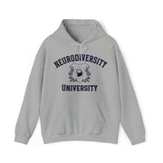 Neurodiversity University Beautiful Mind Navy Blue Text Hoodie