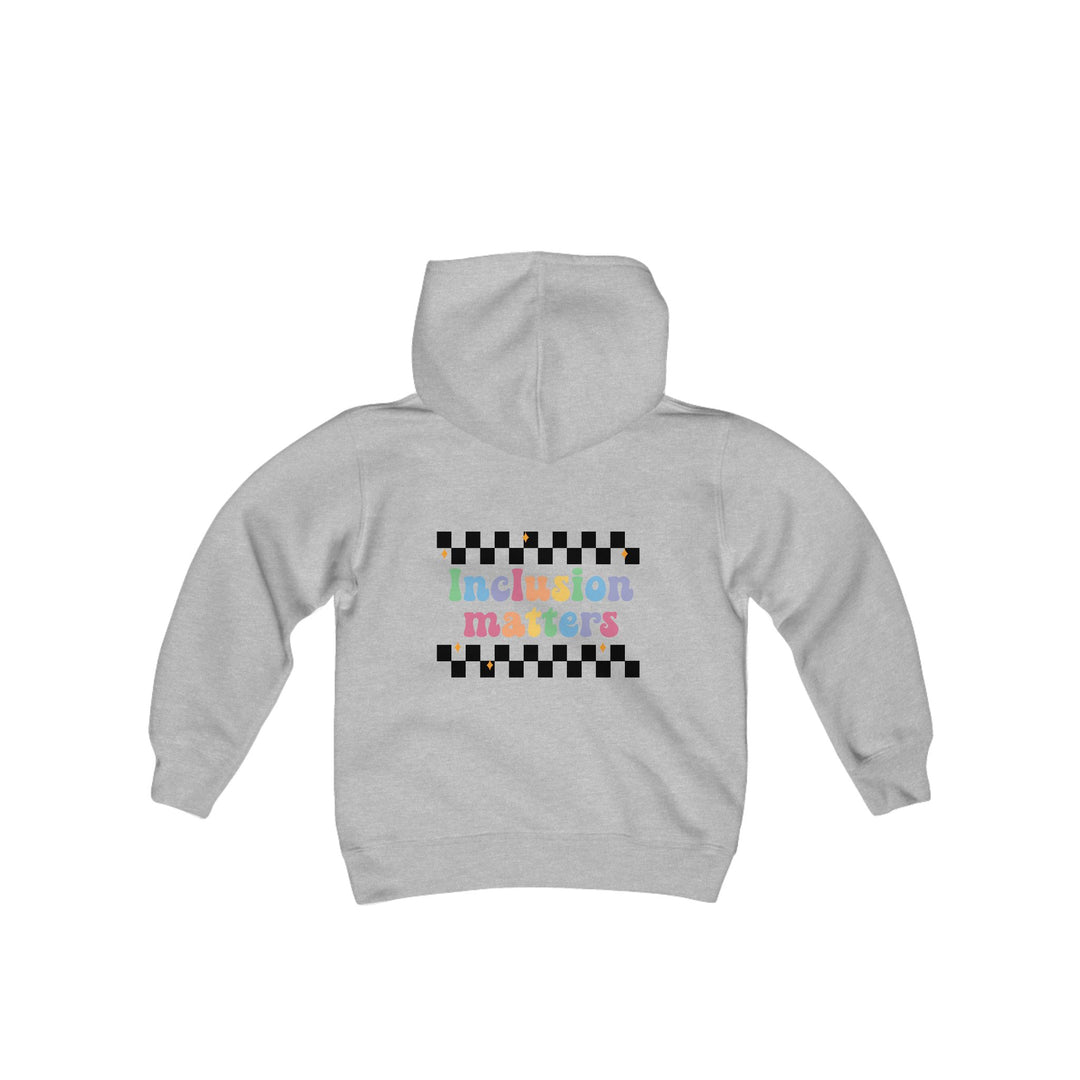 Kids Inclusion Matter Checkerboard Front and Back Hoodie Sweatshirt