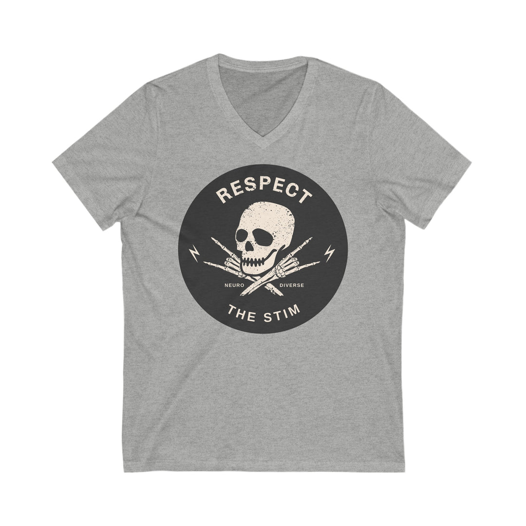 Adult Respect the Stim Skull V-Neck Tee