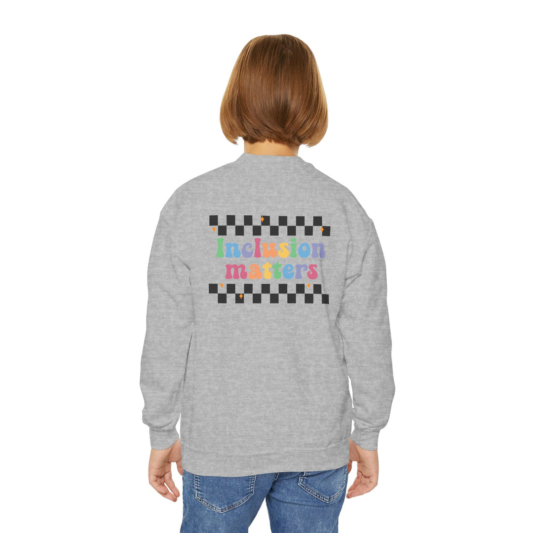 Kids Inclusion Matter Checkerboard Front and Back Sweatshirt