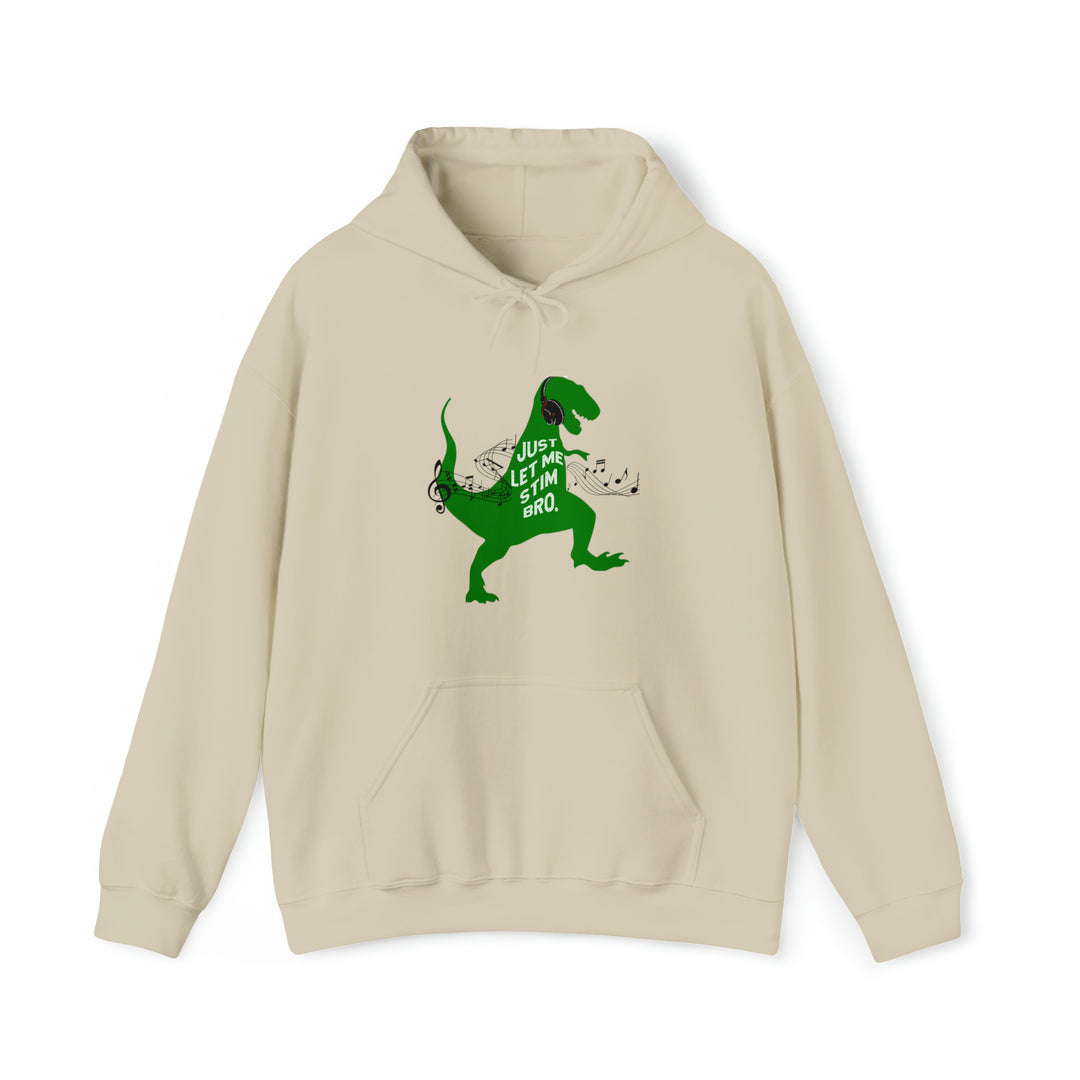 T-Rex Let Me Stim Bro Hoodie Black Music Notes