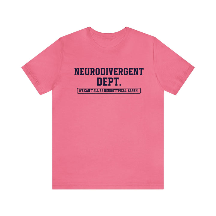 Neurodivergent Dept. Tee Navy Blue Text