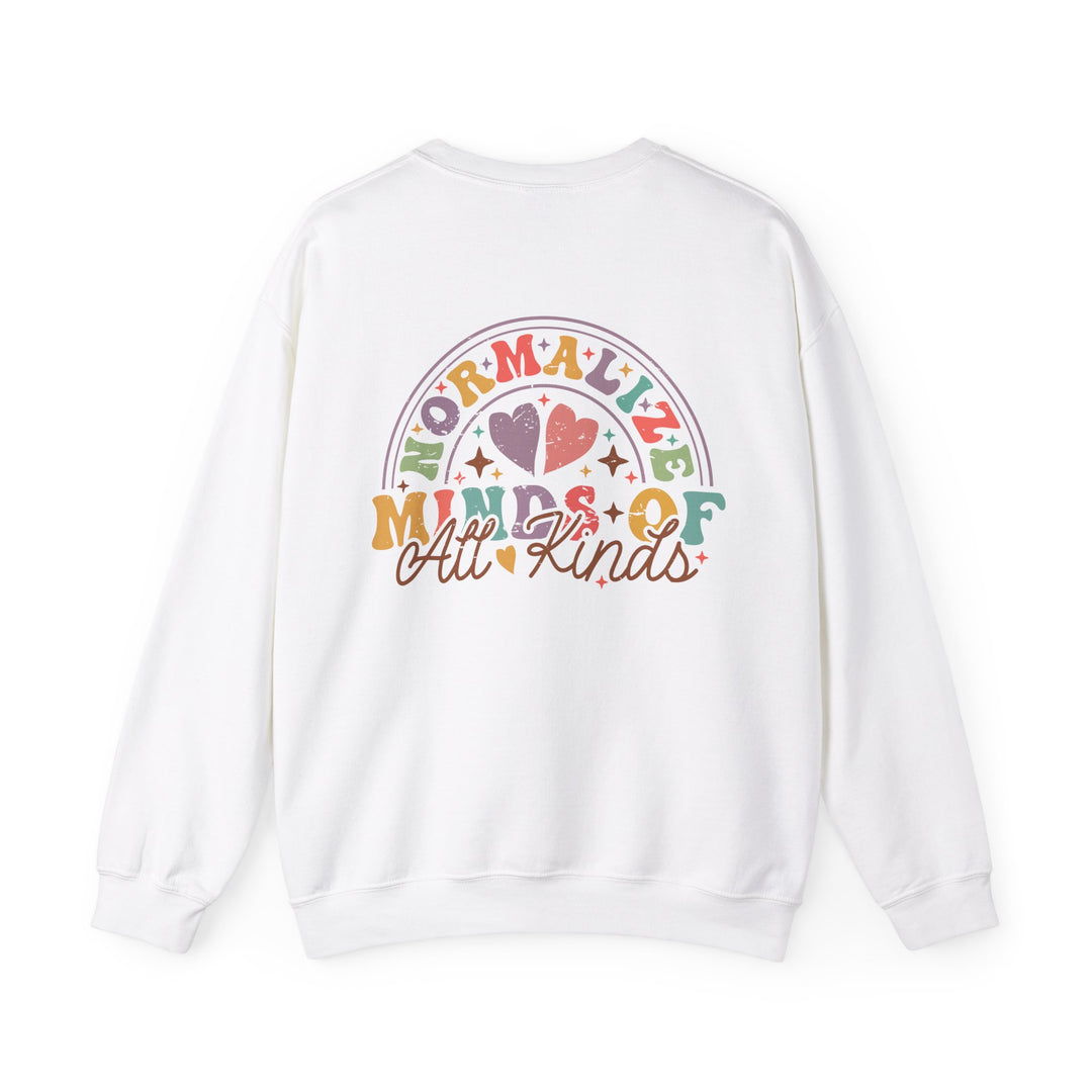 Adult Normalize  Minds of all Kinds Rainbow Front and Back Sweatshirt