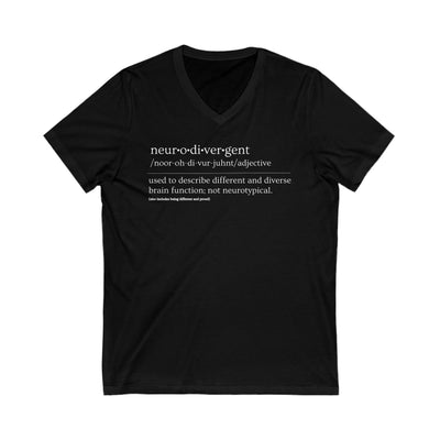 Neurodivergent Definition White Text V-Neck Tee