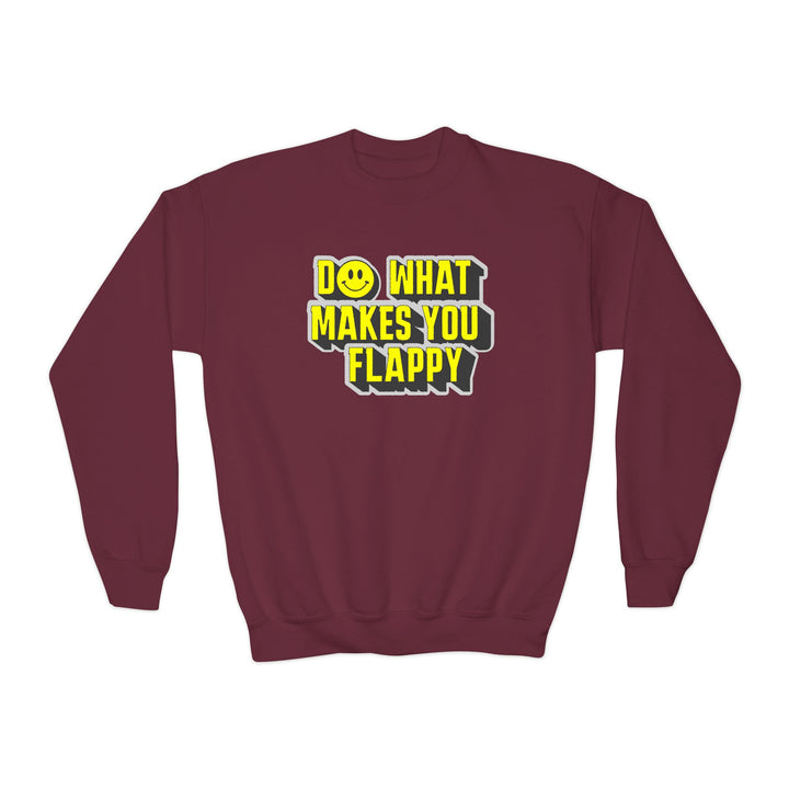 Kids Do What Makes You Flappy Yellow Letters Sweatshirt