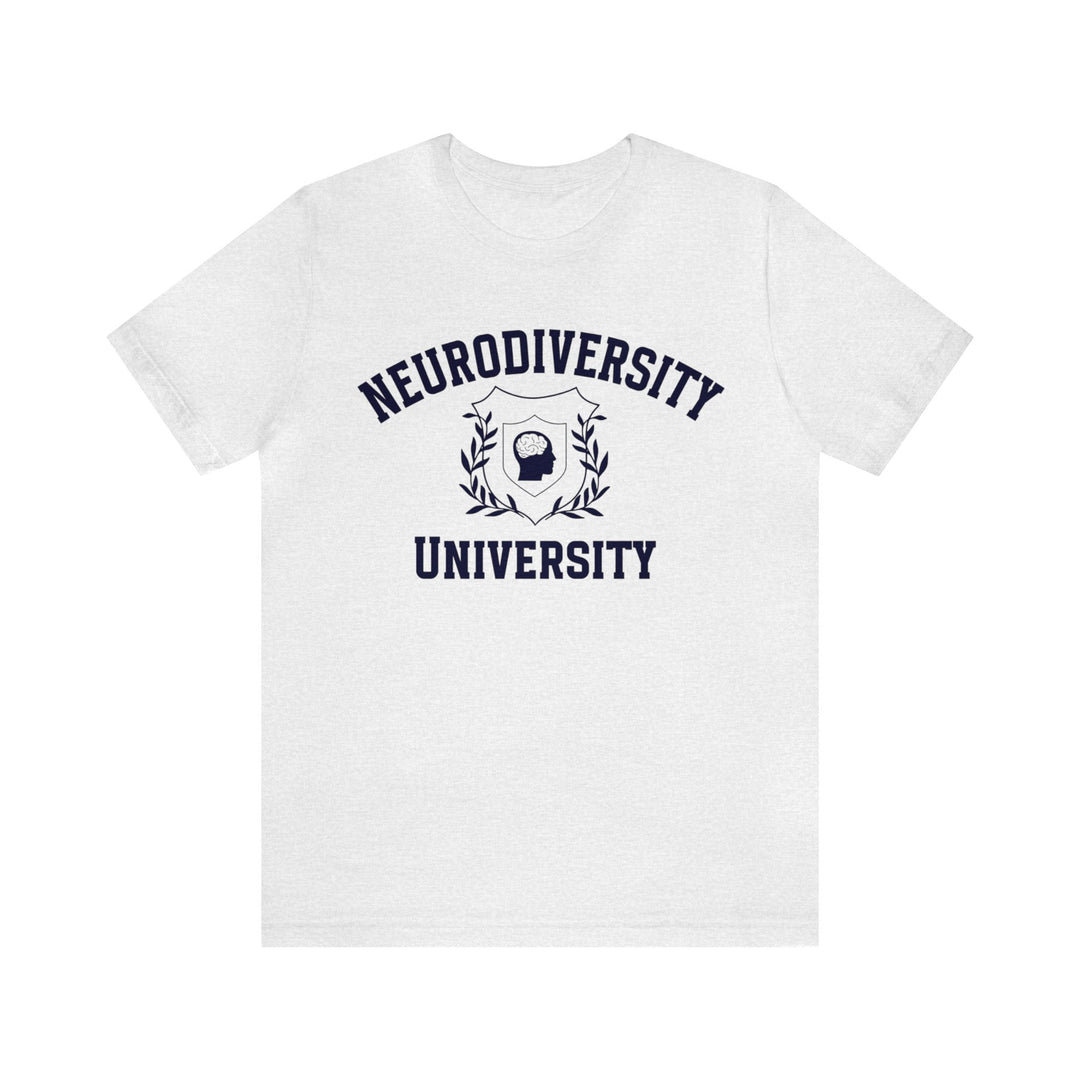 Adult Neurodiversity University Beautiful Mind Navy Blue Text Tee